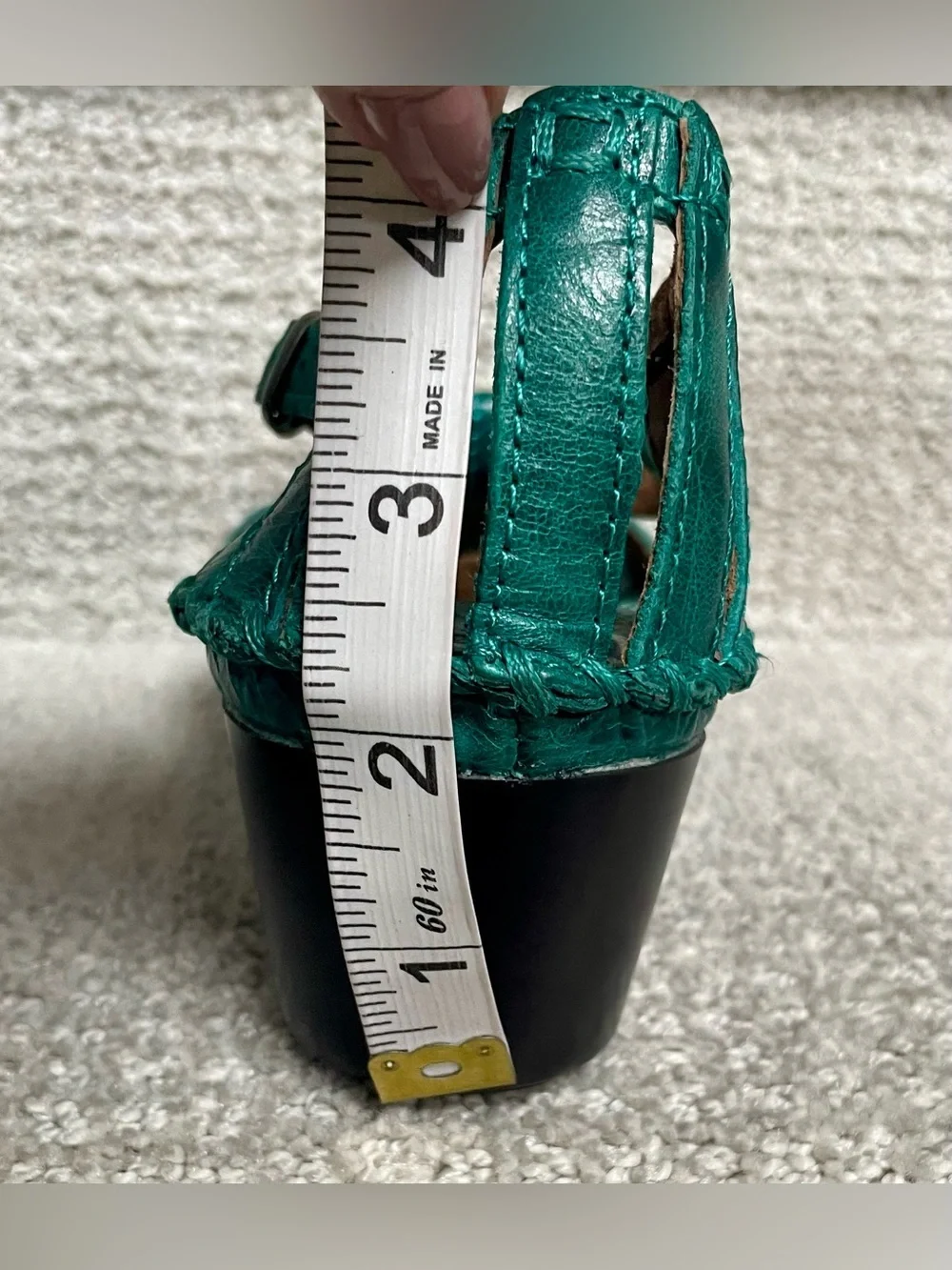 Ariat Shalimar Leather Teal Green Heel Ankle Strap Comfort Sole Buckle Casual